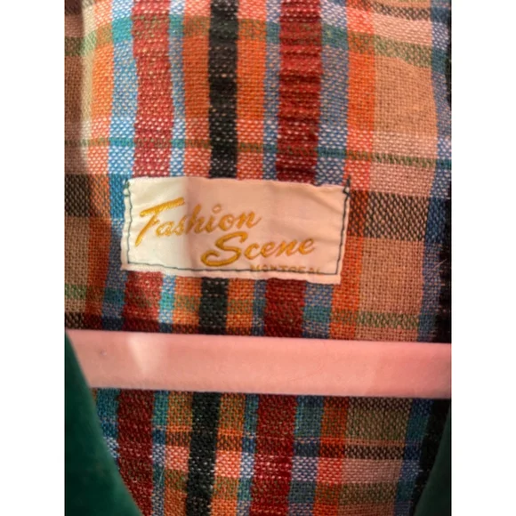 Vintage Women's Fashion Scene Plaid Blazer Jacket Size S Green - Picture 8 of 13